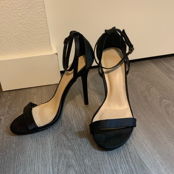 Perfect Black Strappy Heels Size 